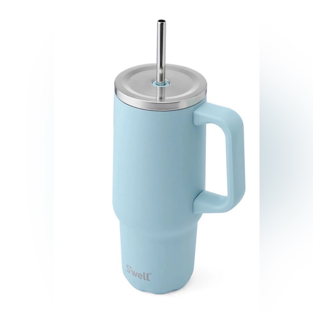S'well Powder Blue Insulated Tumbler with Handle - Picture 3 of 5